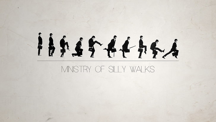 Ministry of Silly Walk, Monty Python, Ministry of Silly Walks, minimalizm, humor, Tapety HD