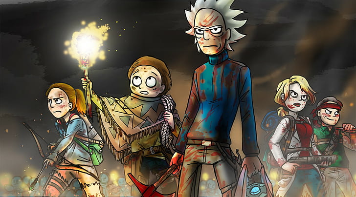 Jerry Smith, Morty Smith, Beth Smith, Rick Sanchez, Summer Smith, Rick and Morty, HD wallpaper