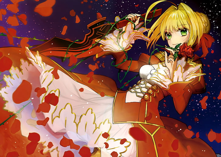 Fate / Extra, Fate Series, Sabre Extra, Empress Nero, Tapety HD