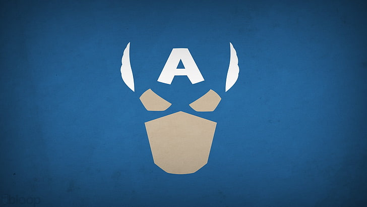 Papel de parede minimalista do Capitão América, Marvel Comics, herói, Capitão América, Blo0p, super-herói, minimalismo, HD papel de parede