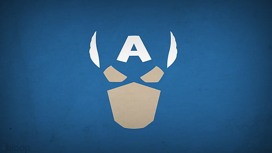 Captain America minimalistisk tapet, Marvel Comics, hjälte, Captain America, Blo0p, superhjälte, minimalism, HD tapet HD wallpaper