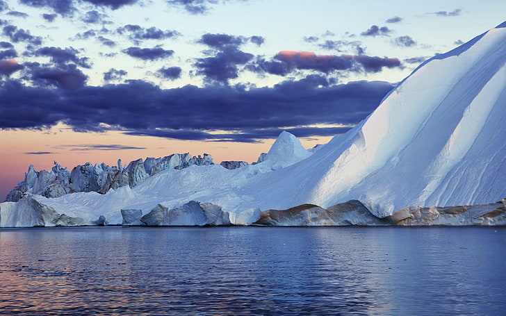 خلفية رقمية من برج الجليد ، منظر طبيعي ، شتاء ، ثلج ، جليد ، بحيرة، خلفية HD