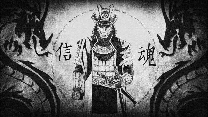 samurai wallpaper, samurai, Japan, dragon, HD wallpaper