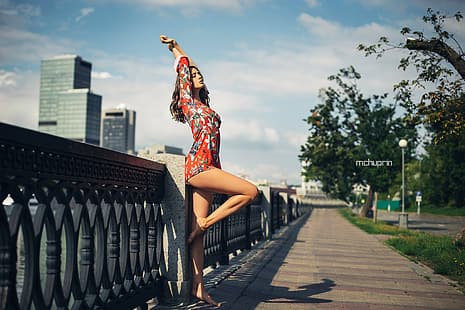Девушка, платье, ножки, Диша Шеметова, Максим Чуприн, HD обои HD wallpaper
