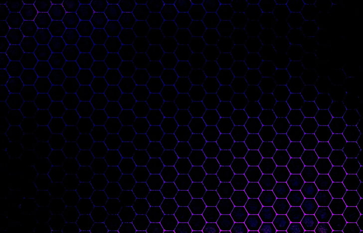 purple hexagonal pattern illustration, Abstract, Black, HD wallpaper