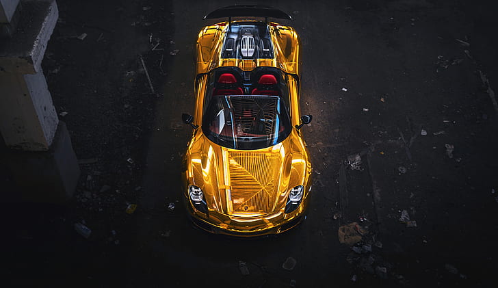 Porsche, Porsche 918 Spyder, Car, Supercar, Vehicle, Yellow Car, HD wallpaper