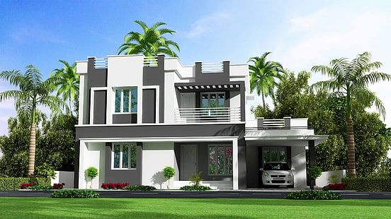 архитектура, сграда, дизайн, къща, лукс, имение, HD тапет HD wallpaper