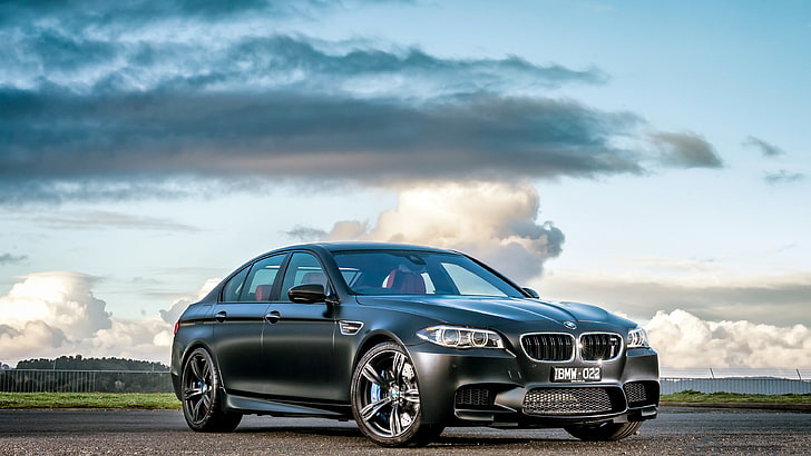 gray BMW sedan, black, BMW, F10, Sedan, 2015, HD wallpaper