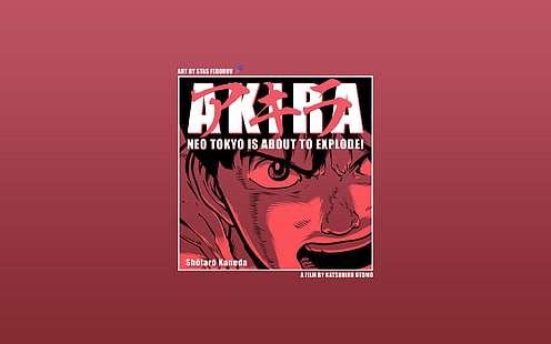 Akira, anime, katsuhiro otomo, kaneda, Photoshop, komiks, ilustracja, typografia, lata 80., Tapety HD HD wallpaper