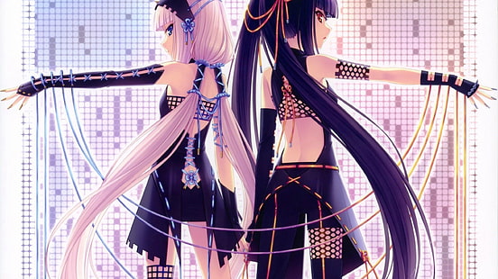 två kvinnliga anime karaktärer digital tapeter, Neko Para, Chocolat (Neko Para), Vanilj (Neko Para), kattflicka, HD tapet HD wallpaper