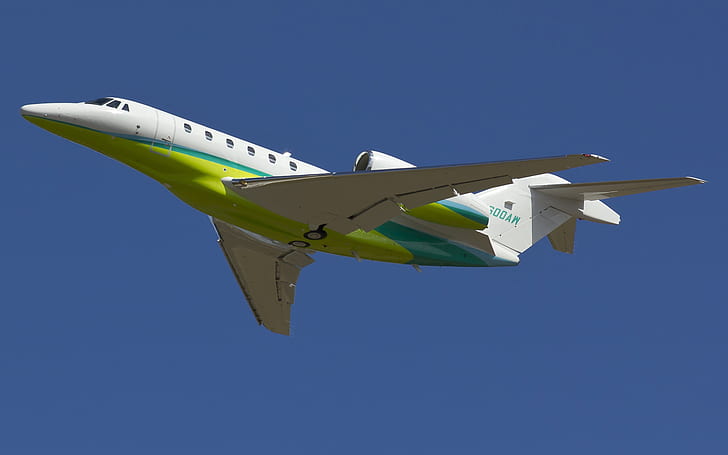 the plane, Citation X, twin-engine, average, long-haul, turbofan, business class, Cessna 750, HD wallpaper