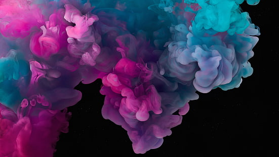 연기, 화려한, 파랑, 분홍색, HD 배경 화면 HD wallpaper