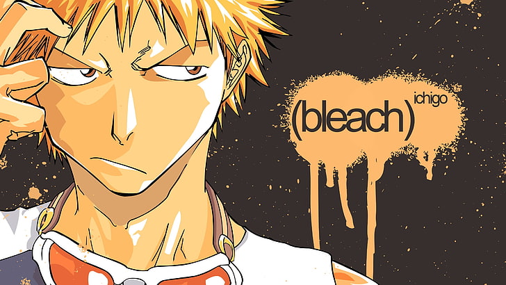 Ichigo Bleach 3D wallpaper, Bleach, Kurosaki Ichigo, paint splatter, anime boys, gogle, redhead, Tapety HD