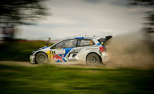 หญ้าฝุ่นกรวด WRC โฟล์คสวาเก้นสปริงโปโล jari-matti latvala, วอลล์เปเปอร์ HD HD wallpaper