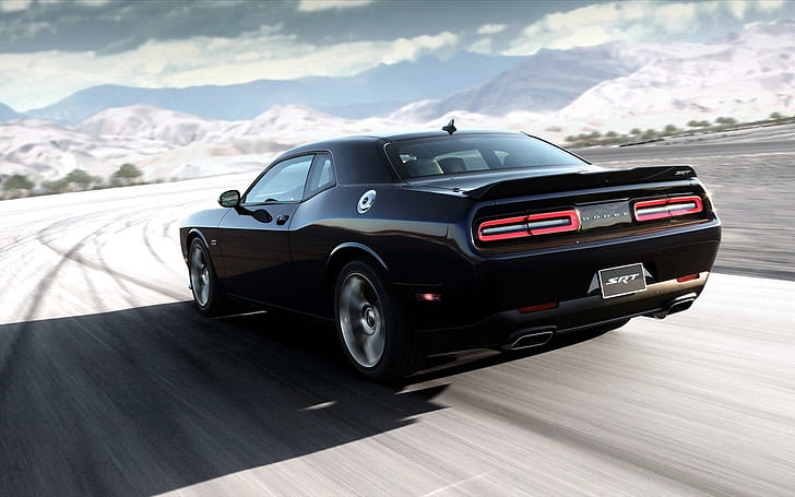 Dodge Challenger SRT 4 2015, auto deportivo negro, esquivar, retador, 2015, autos, Fondo de pantalla HD