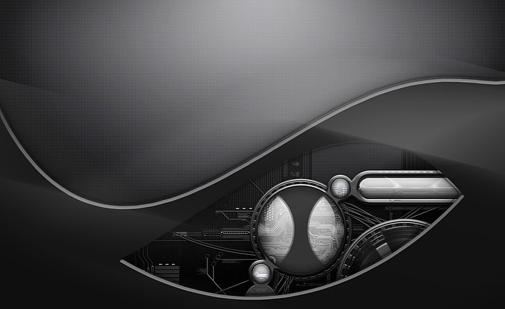 The Eye, round black and grey 3D artwork, Artistic, 3D, Graphics, Techno, HD wallpaper