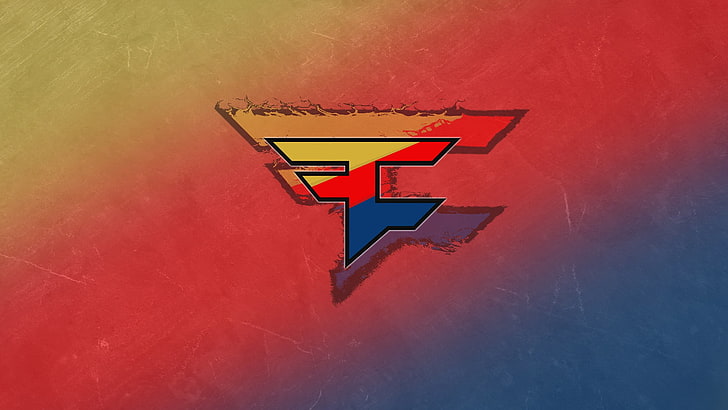 red, yellow, and blue logo, Faze Clan, HD wallpaper