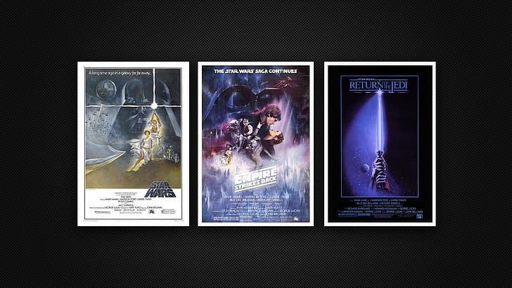 Star Wars, latar belakang, film, poster, poster asli, The Empire Strikes, Return Of The Jedi, Wallpaper HD