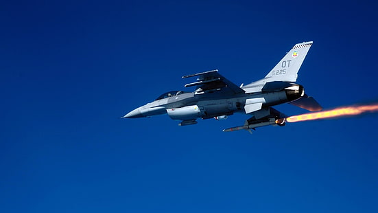 aviões militares, avião, jatos, General Dynamics F-16 Fighting Falcon, aeronaves, militar, HD papel de parede HD wallpaper