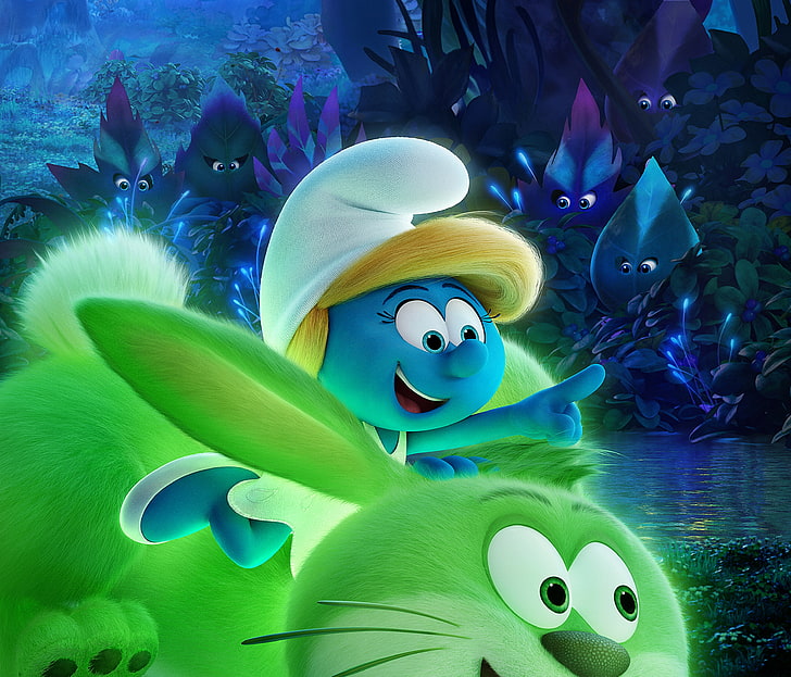 4K, Animation, Smurfette, Smurfs: The Lost Village, HD tapet