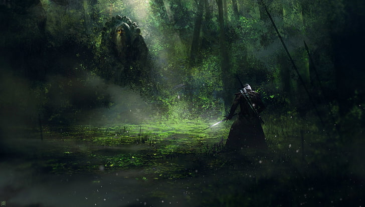 The Witcher, The Witcher 3: Wild Hunt, Creature, Forest, Geralt of Rivia, Warrior, วอลล์เปเปอร์ HD