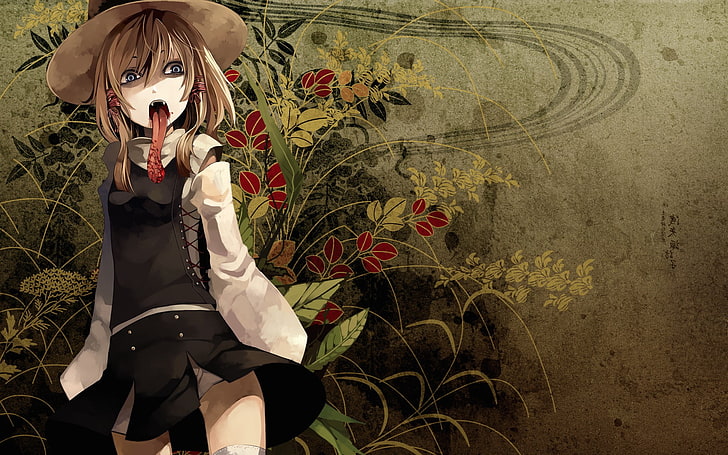 girl with black and gray dress illustration, Moriya Suwako, Touhou, HD wallpaper