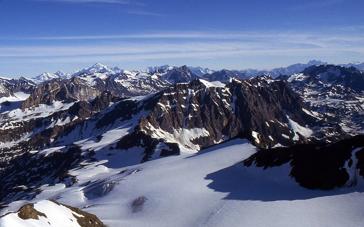 산 풍경 자연 눈 프랑스 알프스 skyscapes 자연 산 HD 아트, 산, 풍경, HD 배경 화면