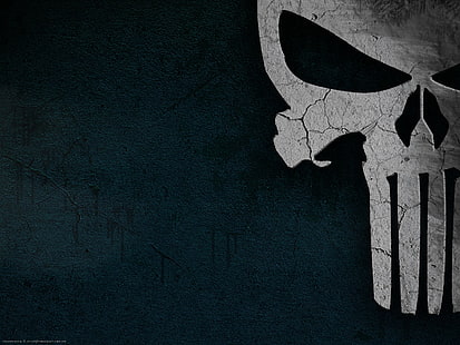 Logo Punishera, The Punisher, czaszka, kości, Tapety HD HD wallpaper