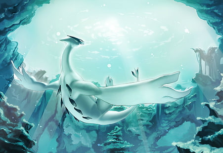 sfondo di personaggi anime bianchi, Pokémon, Pokémon leggendari, Lugia (Pokémon), Sfondo HD HD wallpaper