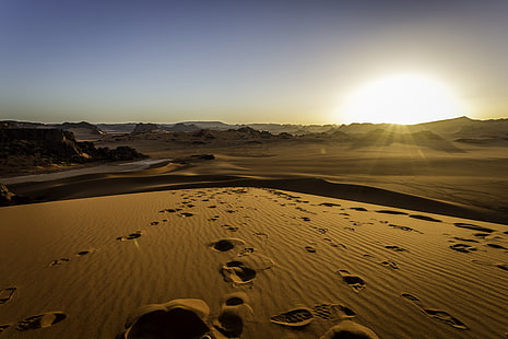 지구, 사막, 아프리카, 알제리, 모래 언덕, 풍경, 사하라, 모래, Tassili N'Ajjer, HD 배경 화면 HD wallpaper