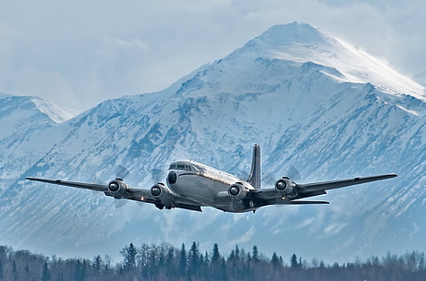 Flug, Flugzeug, Militärtransport, Douglas DC-6, HD-Hintergrundbild HD wallpaper