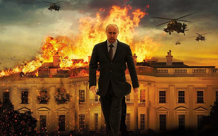 Vladimir Putin, Political Figure, presidents, Russian, USA, war, explosion, helicopters, military, HD wallpaper