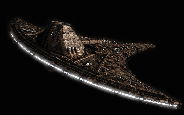 brown space craft, spaceship, Stargate Universe, Destiny (spaceship), Stargate, HD wallpaper