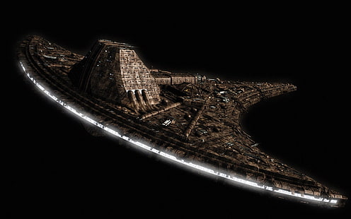 vaisseau spatial brun, vaisseau spatial, Stargate Universe, Destiny (vaisseau spatial), Stargate, Fond d'écran HD HD wallpaper