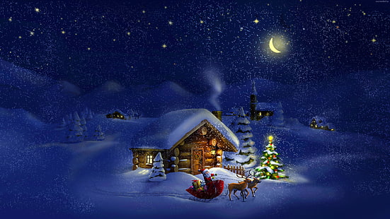 산타 클로스, 크리스마스, 크리스마스, HD 배경 화면 HD wallpaper