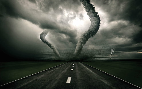 clouds, nature, rain, sky, storm, tornado, twister, weather, HD wallpaper HD wallpaper