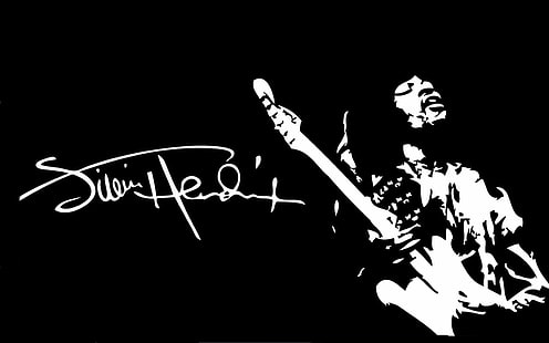 Jimi Hendrix stencil artwork, Cantores, Jimi Hendrix, HD papel de parede HD wallpaper