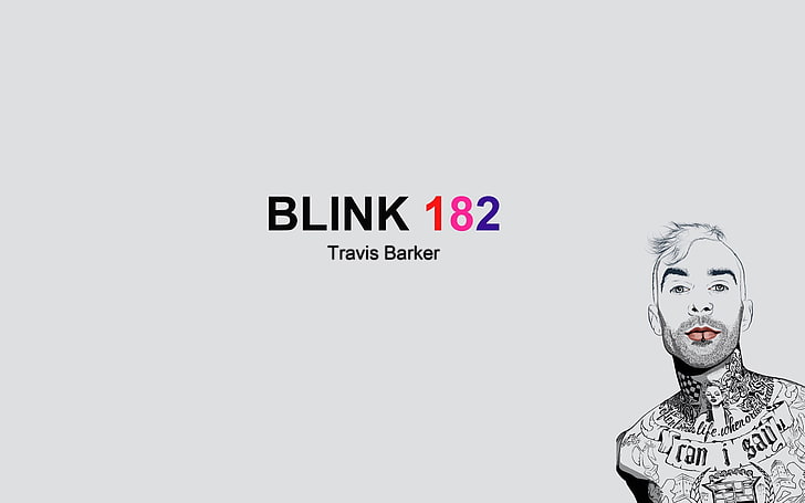 Travis Barker illustration, blink-182, travis barker, member, tattoo, picture, HD wallpaper