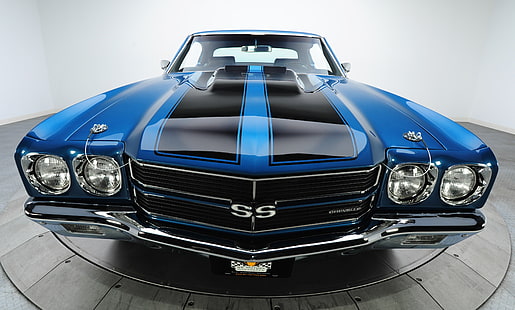 mobil berotot biru, Chevrolet, mobil otot, 1970, chevelle, Sevil, Wallpaper HD HD wallpaper