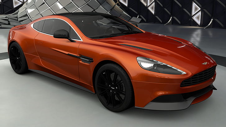 Aston Martin, Aston Martin AM310 Vanquish, Автомобиль, Оранжевый Автомобиль, Спортивный Автомобиль, HD обои