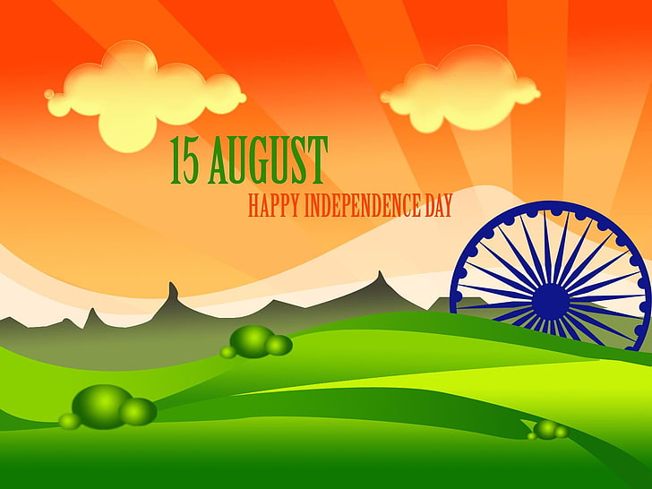 August Independence Day, Happy Independence Day text overlay, Festivals / Holidays, Independence Day, festival, holiday, HD wallpaper