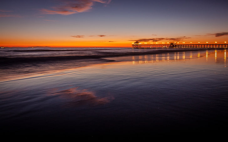 Sunset Beach CA-HD Desktop Wallpaper, HD tapet
