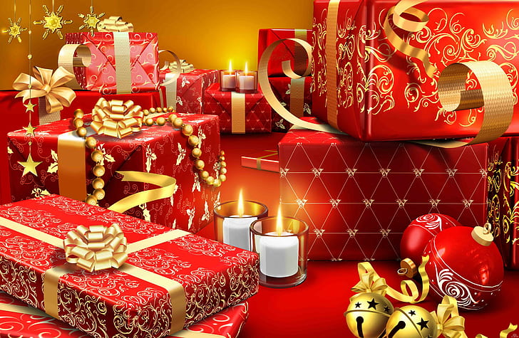 New Year gifts, new year, gifts, HD wallpaper