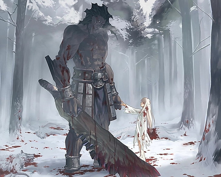 man holding sword wallpaper, Fate Series, Fate/Stay Night, Berserker (Fate/stay night), Illyasviel Von Einzbern, HD wallpaper