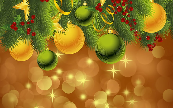 Christmas-themed wallpaper, balls, holiday, toys, new year, spruce, vector, the scenery, happy new year, christmas decoration, Christmas Wallpaper, christmas color, holiday wallpapers, HD wallpaper