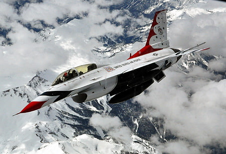 fighter, F-16, Fighting Falcon, Thunderbird, HD wallpaper HD wallpaper