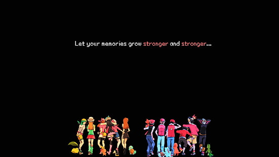 Captura de pantalla de la aplicación del juego Pokemon, videojuegos, Pokémon, tercera generación de pokemon, fondo negro, Ash Ketchum, Charmander, Fondo de pantalla HD HD wallpaper