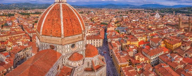 Florence, Italy, Florence Cathedral, Italy, Europe, Italy, City, View, Travel, Summer, Tower, Cloudy, Cityscape, Bell, Point, Tuscany, florence, viewpoint, belltower, schengen, doumo, santospirito, HD wallpaper