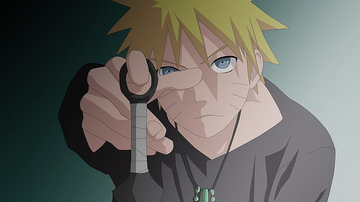 anime, Naruto Shippuuden, Uzumaki Naruto, kunai, Wallpaper HD