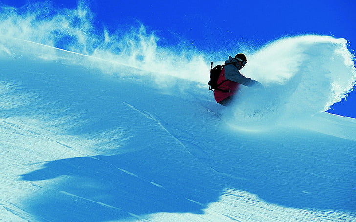 extrem, berge, leute, schnee, snowboarden, spray, winter, HD-Hintergrundbild